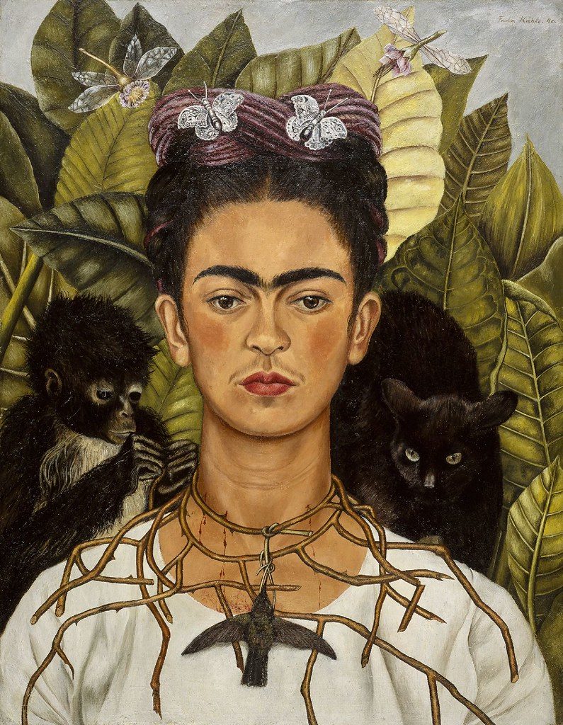 Frida Kahlo's Self-Portrait with Thorn Necklace and Hummingbird (Autorretrato con Collar de Espinas)