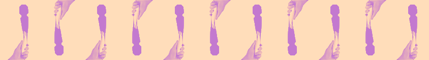An illustrated banner breaks up the text, it is a peach-coloured rectangle with purple designs featuring the Lelo wand massager as a repeated pattern. 
